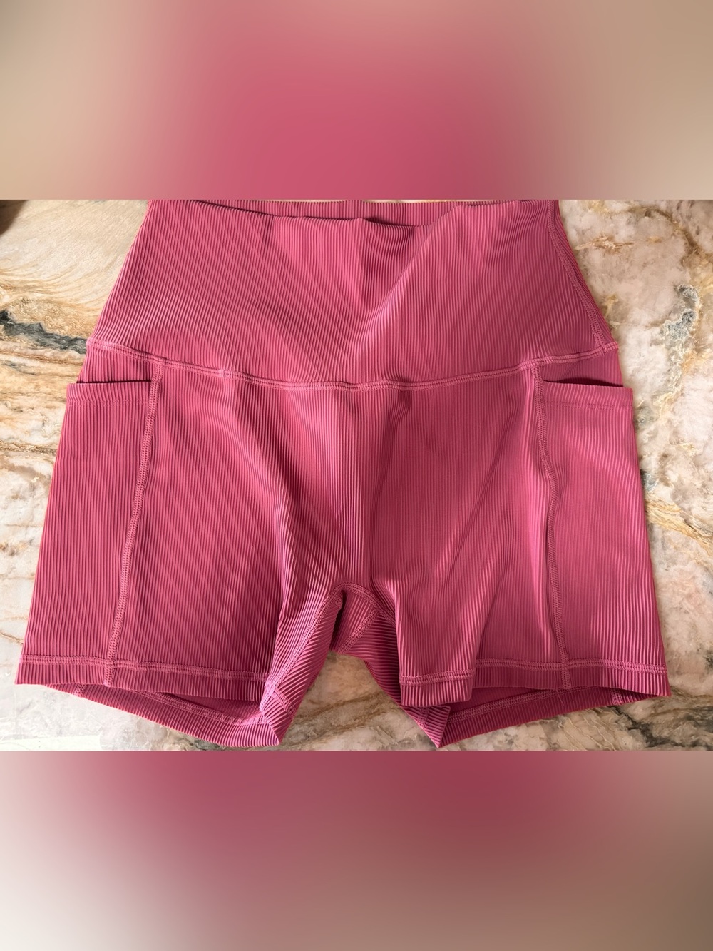 Active by Teal—Ribbed Mauve Biker Shorts—NWT